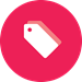 Price tag icon in a red circle