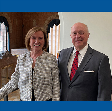 Gilda M. Nogueira and Timothy E. Bombard at the Bank's Main Office in Cambridge.