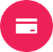 Debit card icon in red circle
