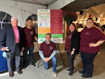 A group of East Cambridge Savings Bank employees volunteering at the Taste of Chelsea on September 19, 2022.