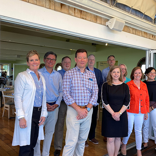 A group of Massachusetts banking executives with Federal Reserve Board of Governors Member Michelle Bowman